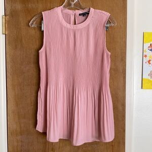 Adrianna Papell Woven Pleated Sleeveless Top